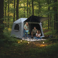 3 - 4 Person Inflatable Camping Tent with Front Awning, Blow Up Tent with Sunshade Canopy, Easy Setup Air Tent, Waterproof 420D Oxford Glamping Tent for Outdoor