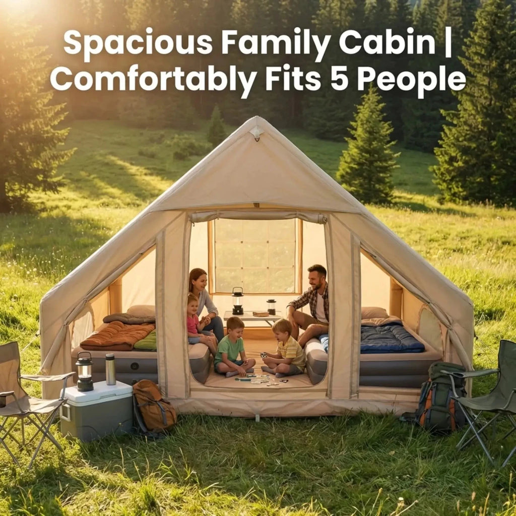 4-6 Person Inflatable Glamping Tent for Family Outdoor
