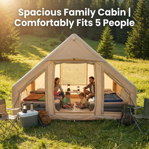 4-6 Person Inflatable Glamping Tent for Family Outdoor