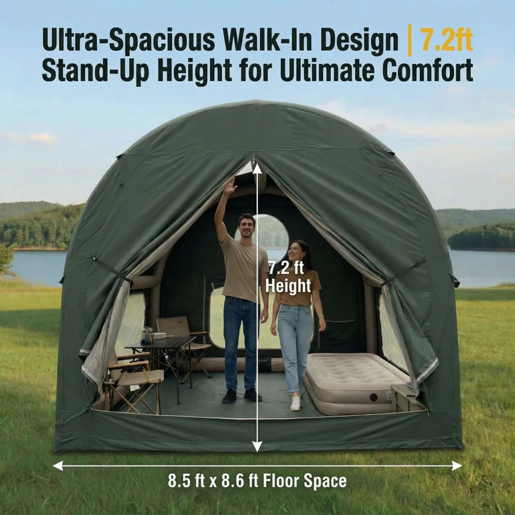 4-6 Person Glamping Dome Air Tent, Inflatable Cabin Tent for Camping